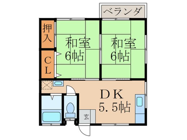 橋本アパ－トの物件間取画像